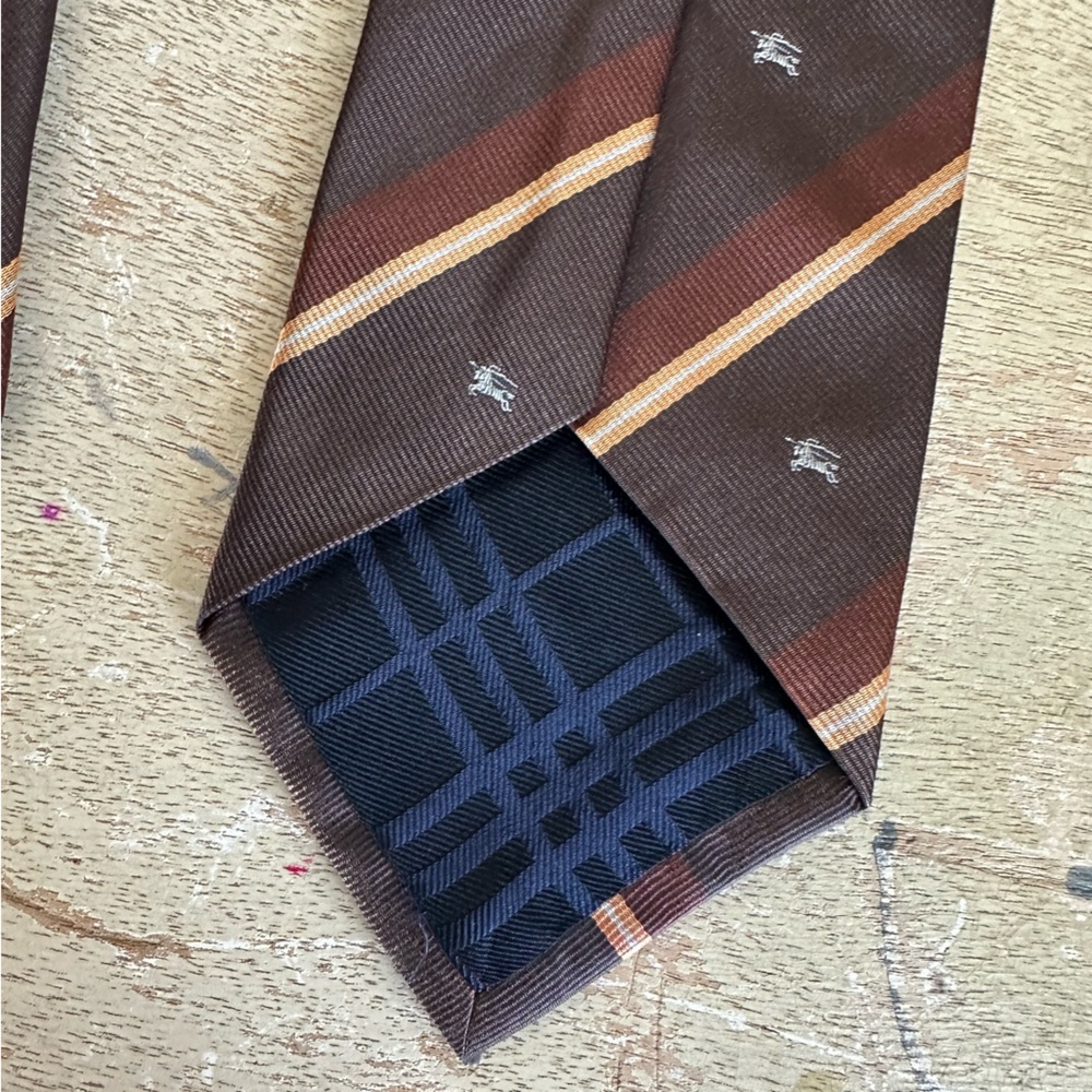 Burberry Brown Silk Tie - Picture 12 of 12